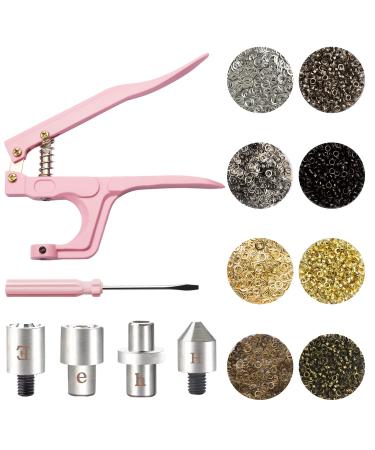 Grommet Eyelet Pliers Set, BIOUU Eyelet Punch Pliers Kit with 4 Colors 2000 Metal Eyelets, Grommet Tool Kit for Leather Belts (Gold, Silver, Bronze, Gun Black, 3/16 Inch)
