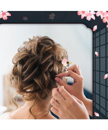 Japanese Style Geisha Hair Pins: 3-Piece Set with Pink Cherry Blossom Stick and Tassel - Vintage Chinese Theme for Women and Girls - Buy Online on GoSupps.com