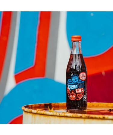 Karma Drinks Karma Cola (24 x 300ml Bottles) Natural Ingredients Fairtrade Gluten Free Vegan Friendly Delicious Soft Drink Carbonated Fizzy Drink Organic No GMO Karma Cola 24 x 300ml Bottles - Buy Online on GoSupps.com