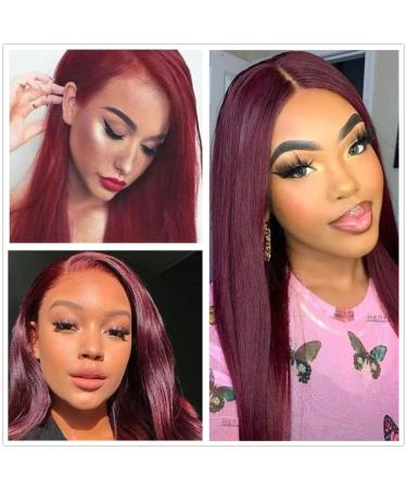 Shop Red Lace Front Wigs | Long Synthetic 150% Density Heat-Resistant 24in Burgundy Lace Wigs - Buy Online on GoSupps.com
