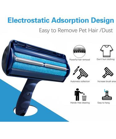 Top 2.0 Animal Hair Remover Lint Roller - Reusable Pet Lint Brush for Dog & Cat Hair - Effective for Furniture Bedding & Couch - Blue - Buy Online on GoSupps.com