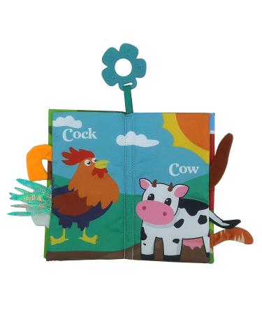 Soft Baby Cloth Crinkle Book for Infants/Toddlers | Educational Teether Sensory Toy Farm Theme | Unbreakable 0-18 Months | Boy Girl Shower Gifts - Buy Online on GoSupps.com