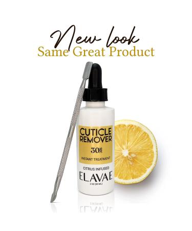 Elavae Instant Cuticle Remover Gel Cream 2 OZ + Stainless Steel Pusher Tool - Softens & Removes Cuticles without Trimming - Easy Home Manicures & Pedicures - Buy Online on GoSupps.com