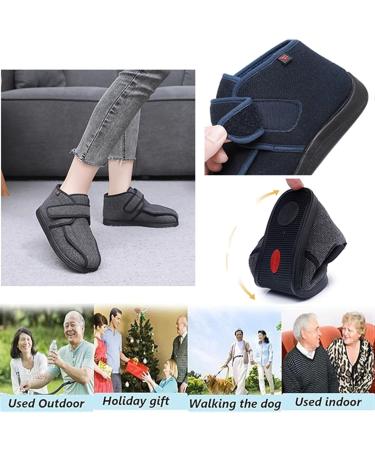 Extra Wide Women's Diabetic Shoes - Comfortable Adjustable Thermal Footwear for Elderly & Fasciitis | Indoor & Outdoor Use - Size 8 Blue - Buy Online on GoSupps.com
