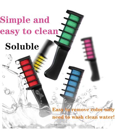 Hair Chalk Comb 10 Colors Temporary Hair Coloring Comb Non-Toxic Washable Combo Hair Chalk Comb Suitable for Christmas Carnival Party Cosplay Use - Buy Online on GoSupps.com