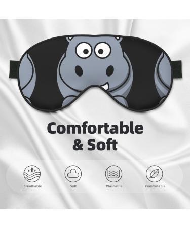 SSIMOO Cartoon Hippo Print Eye Mask - Ultra-Soft Light-Blocking for Optimal Comfort & Restful Sleep - International Shipping Available - Buy Online on GoSupps.com