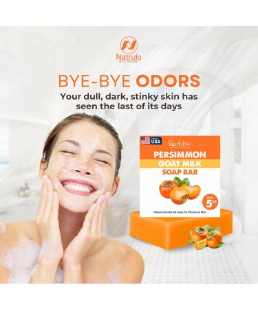 Persimmon Soap Bar | Natural Deodorant for Body Odor Control | Goat Milk Body Wash | Skin Brightening Soap for Men & Women - Buy Online on GoSupps.com