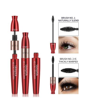 AZLESLOG Black Waterproof Eyeliner and 4D Silk Fiber Mascara Set - Long-Lasting, No Clumping, Natural-Looking Brows, All-Day Wear - Buy Online on GoSupps.com