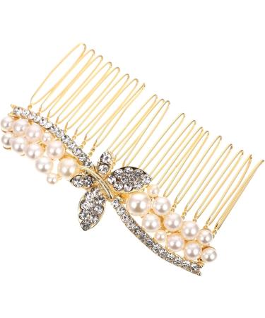 Beaupretty Bridal Hair Pin alloy rhinestone hair gold headpiece gold hair clip wedding headpiece for bride crystal hair gold bride rhinestone hair bridal headpiece bride hair Gold - Buy Online on GoSupps.com