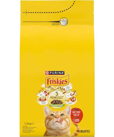 FRISKIES With Beef Chicken and Vegetables - 1.5 kg - Dry Food for Adult Cats - Buy Online on GoSupps.com