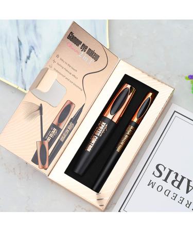 4D Silk Fiber Mascara & Eyeliner Set - Long-lasting, Smudge-Proof, Waterproof - Adds Length, Depth, and Glamour - Best Eye Makeup Cosmetics - Buy Online on GoSupps.com