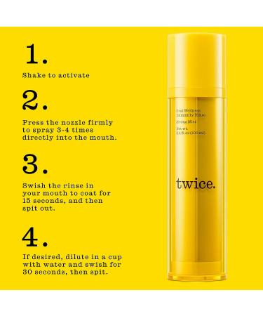 Twice Alcohol-Free Mouthwash - Strong Mint Immunity Rinse - Teeth Whitening & Gum Health - Fresh Breath - 3.4 Fl Oz (Pack of 1) - Buy Online on GoSupps.com