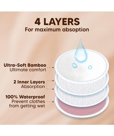 Organic Bamboo Breastfeeding Pads 14-Pack - Washable & Reusable Nursing Pads - Lovelle Large 4.8 - Buy Online on GoSupps.com