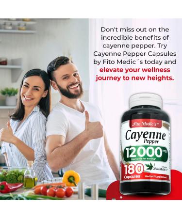 FITO MEDIC'S Lab | Cayenne Pepper Capsules Organic | Cayenne Pepper Extract | 600 mg 20:1 per 3-Capsule Serving | 180 Capsules - Buy Online on GoSupps.com