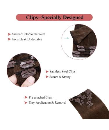 Buy Rich Choices Clip-In Real Hair Extensions - Natural Smooth 55cm - 110g #4 Medium Brown - International Shipping Available - Buy Online on GoSupps.com