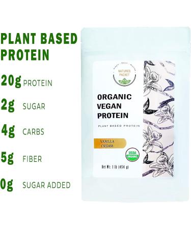 Organic Vegan Protein Powder - Plant Based Vanilla Flavor Non-Dairy Gluten Free Sugar Free Non-GMO Ketogenic 1 lb - Buy Online on GoSupps.com