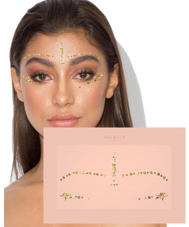 Gwen Gold Bindis MERCY LONDON Crystal Indian Bindi Face Jewels Gold Silver