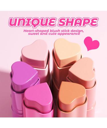 LXZJJM Heart Blush Stick Cream Multi Purpose 3 in 1 Blush Stick for Cheeks Sweet Heart Shaped Design Easy Application Smooth Velvet Finish Blush for Cheeks Eyes Lips (06# Berry Delight 5G) 06# Berry Delight 5 g (Pack of 1) - Buy Online on GoSupps.com