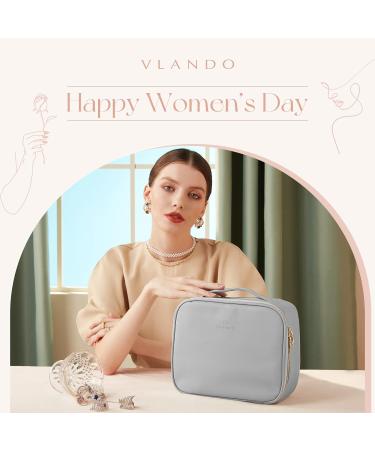 Vlando Portable Travel Makeup Storage Bag - Blue | Adjustable Dividers for Cosmetics & Brushes | Ideal Gift for Women & Girls - Buy Online on GoSupps.com