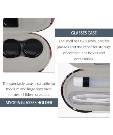 Healifty Lens Case and Glasses Case - 2 in 1 Double Sided Eye Case with Built-in Mirror Tweezer and Solution Bottle - Portable Lens Storage Box for Travel - Buy Online on GoSupps.com