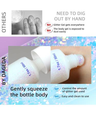  Prreal Glitter gel for the body face and face. Holographic glitter for festival makeup 100 ml (white + pink) - Buy Online on GoSupps.com