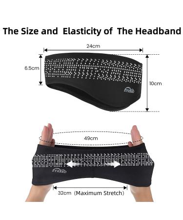 ZYXBBD Ear Warmer Headband - Fleece Windstopper for Outdoor Activities | 2 Pack Reflective Bands - Buy Online on GoSupps.com