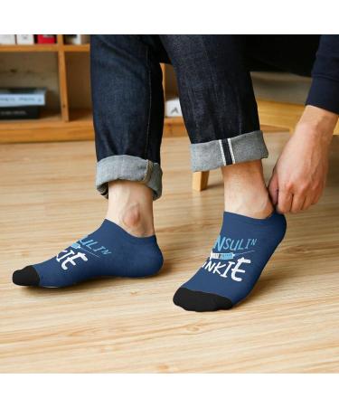 UHW Insulin Junkiee Crew Socks - Diabetes Awareness Low Cut Men's Socks (White, One Size) - Buy Online on GoSupps.com