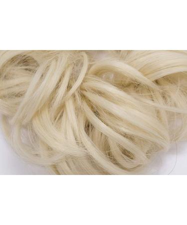 Women Messy Hair Scrunchy Scrunchie Bun Up Do Hair Piece Hair Ribbon Ponytail Hair Extensions Wavy Messy Bleach Blonde - Buy Online on GoSupps.com