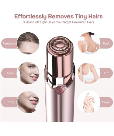 USB Rechargeable Flawless Facial Hair Remover for Women - Painless, Waterproof Hair Removal Device with LED Light - Includes Flannel Bag - Gold Finish - Buy Online on GoSupps.com