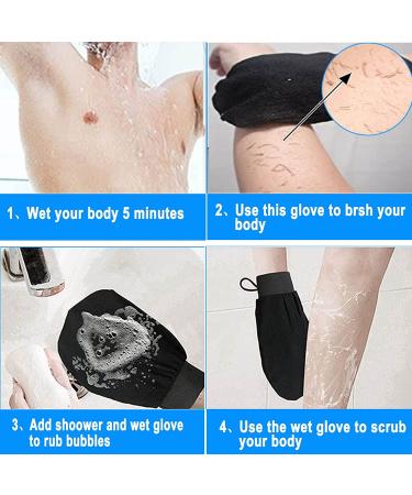 Deep Exfoliating Mitts 2 Pack Microdermabrasion Exfoliating Gloves - Black - Buy Online on GoSupps.com