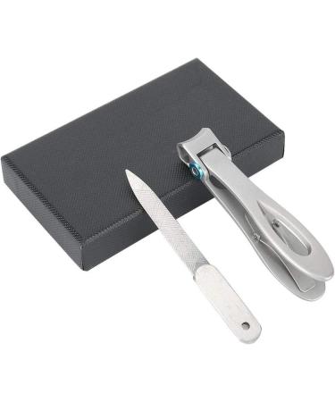 Toe Clipper Anti-Slip Design Nail Clipper Durable Salon Shop for Home(With 2-piece nail file set (silver)) - Buy Online on GoSupps.com