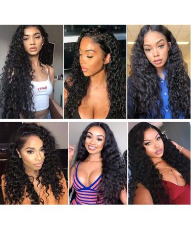 18 Brazilian Virgin Water Wave T-Part Lace Front Wig for Black Women - 150% Density, Pre Plucked, Natural Color - Buy Online on GoSupps.com