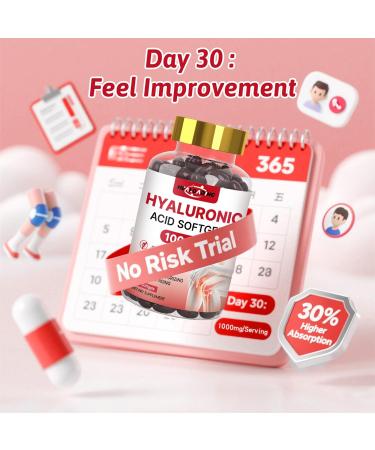 HEALOADING Hyaluronic Acid Supplements 1000mg Softgels: Joint Supplements for Men Hyaluronic Acid for Skin & Joint Hydration Non-GMO and Gluten Free - Buy Online on GoSupps.com