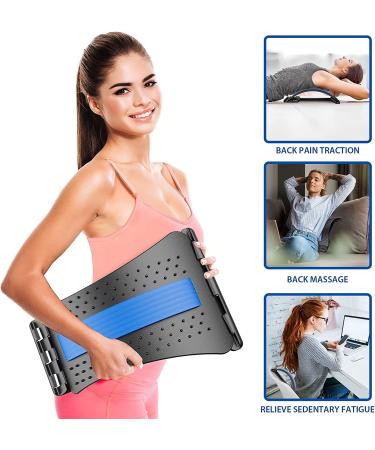 Moriyou Back Stretcher: 3 Adjustable Settings for Pain Relief - Spinal Decompression & Alignment - Massager Included - Blue - Buy Online on GoSupps.com