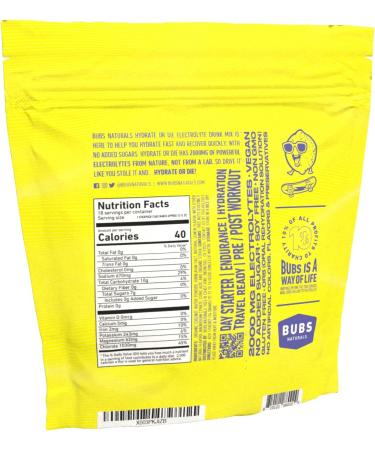 BUBS Naturals Hydrate or Die: All-Natural Keto-Friendly Electrolyte Powder for Energy & Recovery - Lemon Flavor 18 Servings - Buy Online on GoSupps.com