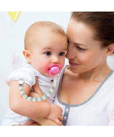 Pacifier Clips Holder Set - Silicone Teething Soothie Toy for Baby Boys and Girls | 3-Piece with One Piece Design | Perfect Baby Shower or Birthday Keepsake Gift - Buy Online on GoSupps.com