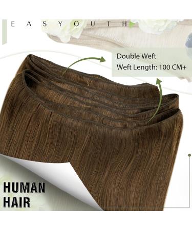 Easyouth Medium Brown Double Weft Human Hair Extensions 20 Inch 100g - #4 Brown Sew-in Extensions - Buy Online on GoSupps.com