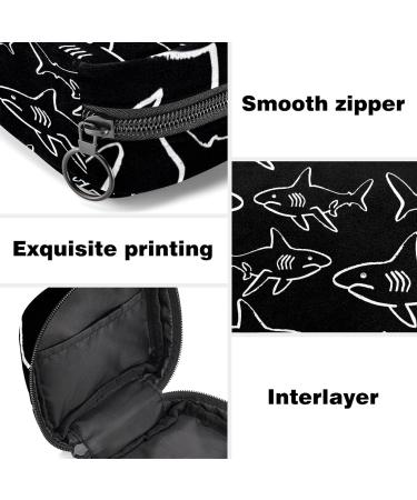 Shark Print Sanitary Napkin Storage Bag - Portable Period Kit Pouch - Buy Online on GoSupps.com