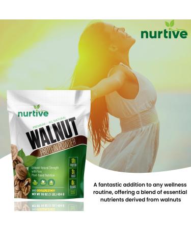 Walnut Protein Powder - Vegan Gluten-Free Omega-3 Rich - 20 Servings - Ideal for Smoothies & Baking - Non-GMO Antioxidant Boost - Buy Online on GoSupps.com