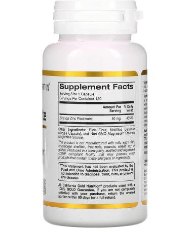 Zinc Picolinate 50mg | Immune Health Support | 120 Vegan Capsules - Buy Online on GoSupps.com