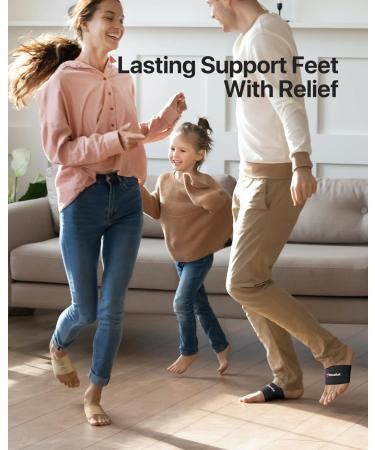 ZooNut Copper Arch Support Bands (2 Count) - Plantar Fasciitis Relief Brace for Flat Feet - Sturdy Foot Pain Relief Sleeve (Black) - Buy Online on GoSupps.com