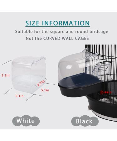 Bonaweite Caged Bird Bath Tub for Small Birds - Parakeet, Canary, Budgerigar, Cockatiel - White Birdcage Accessory - Buy Online on GoSupps.com