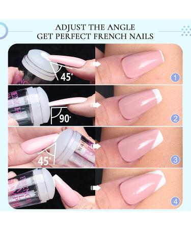 French Tip Nail Stamp Kit - Ejiubas Professional Silicone Nail Stamper Set with 2 Replaceable Heads & Scrapers - Buy Online on GoSupps.com