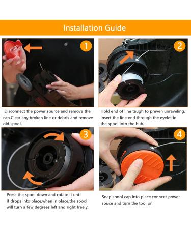 MOLIK Trimmer Spool for Black+Decker AF-100 String Trimmer Edger - 240ft 0.065 Line Replacement Spool - 6 Pack with Spool Cap and Spring - Buy Online on GoSupps.com