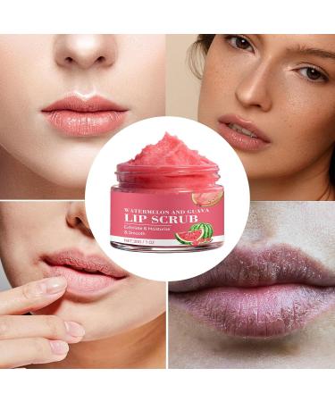 Lip Scrub - Peeling Balm 30g | Exfoliating Moisturizing and Brightening Treatment | Guava and Watermelon Scented Women's Daily Nighttime Home Travel Skin Softening Moisturizing Beautiful - Buy Online on GoSupps.com