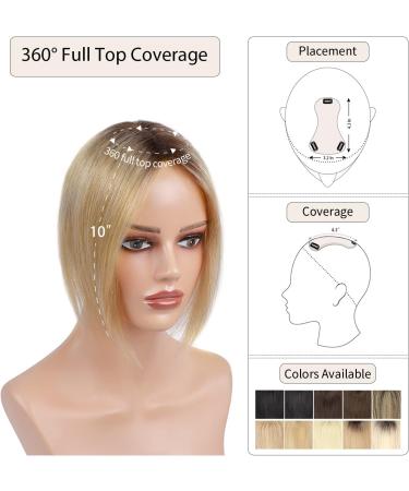 Blonde Human Hair Topper 10 Inch T4/27R# for Women - Wiglets for Thinning Hair - Buy Online on GoSupps.com