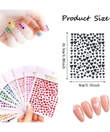 Taicols 10 Sheets 3D Design Nail Stickers Glitter Heart Nail Stickers Self-Adhesive Valentine's Day Nail Stickers Shiny Love Heart Nail Stickers DIY Nail Art Nails Decoration for Women Girls - Buy Online on GoSupps.com