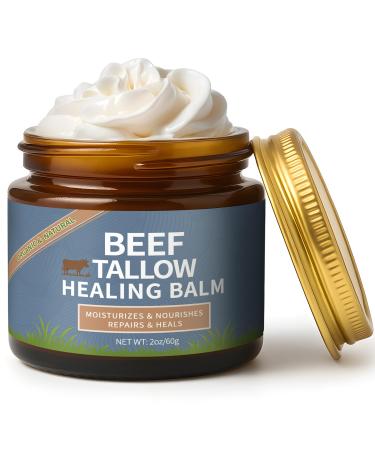 Lala Organics Beef Tallow Healing Balm for the Face Organic Grass Fed Beef Tallow Cream Whipped Beef Tallow for Skin Natural Grassfed Beef Tallow Balm Moisturizer with Manuka Honey 1 Box 1 Ounce (Pack of 1)