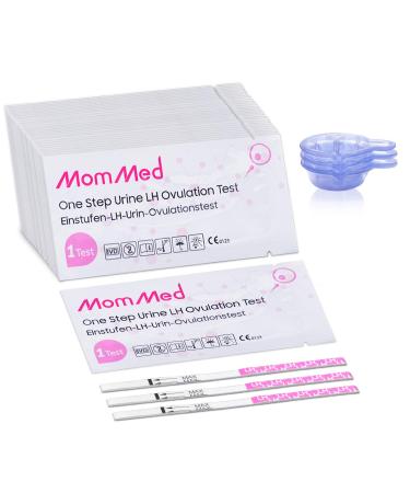 MOMMED Ovulation Test Strips 50 LH Ovulation Kit + 50 Collection Cups Accurately Track Ovulation Test High Sensitivity Ovulation Tests 50 Count (Pack of 1)