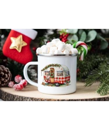 MAXIKIWI Durable enamel coffee or tea camping mug for indoor outdoor use Christmas Whimsical Caravan 350ml Christmas Whimsical Caravan 5 - Buy Online on GoSupps.com